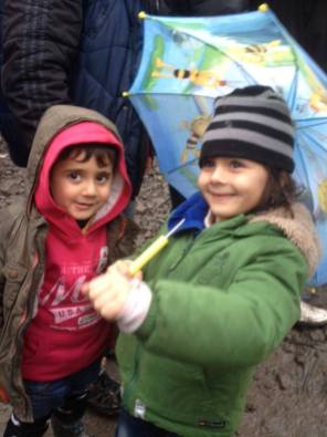 Two Iraqi children at the Dunkirk camp